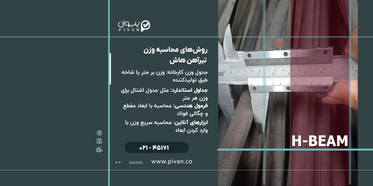 روش های محاسبه وزن تیرآهن هاش