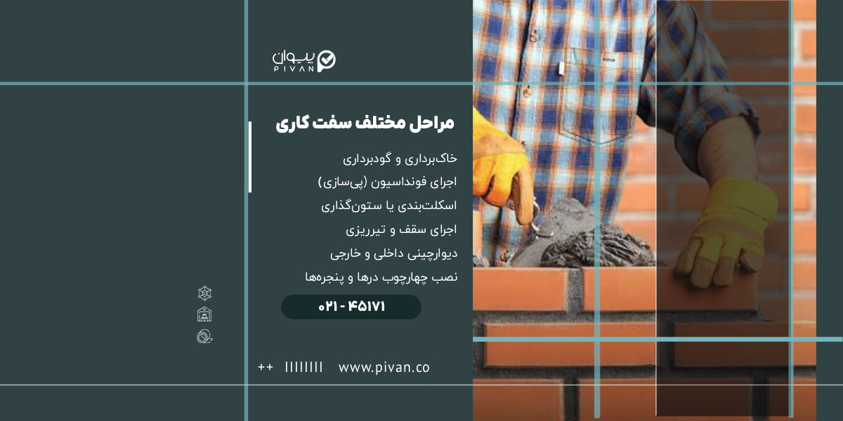 مراحل مختلف سفت کاری ساختمان