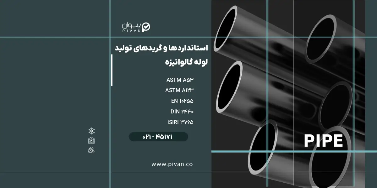 استانداردها و گریدهای تولید لوله گالوانیزه