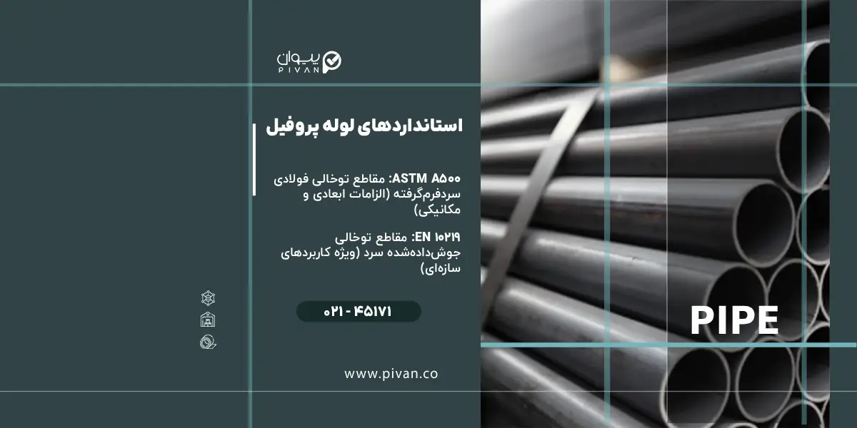 استانداردهای لوله پروفیل